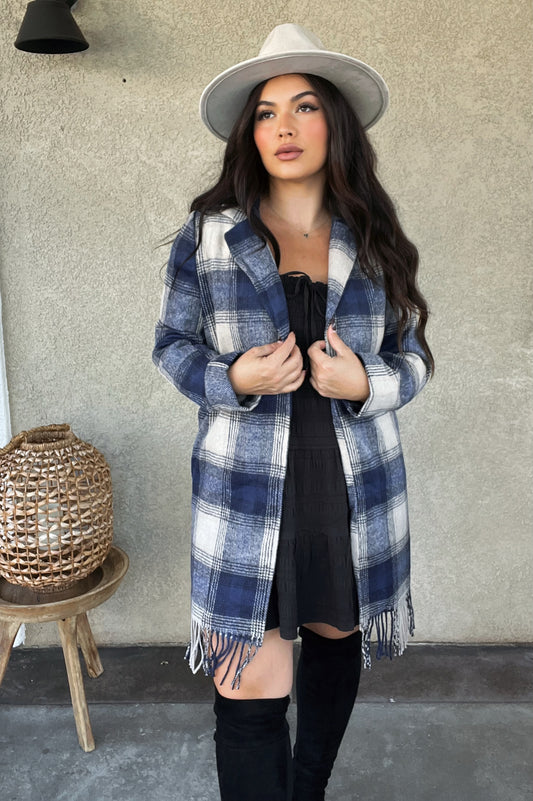 “Georgia” Fringe Flannel Coat