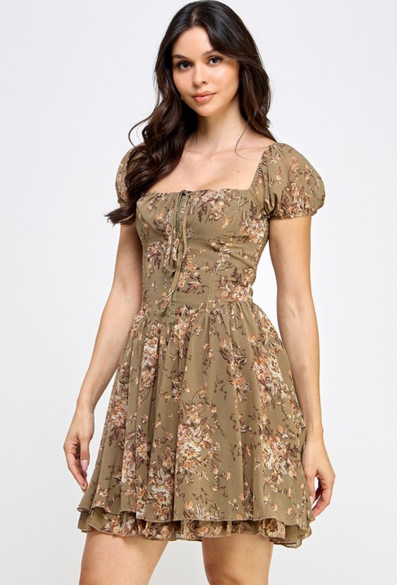 “Rosalin” floral short dress