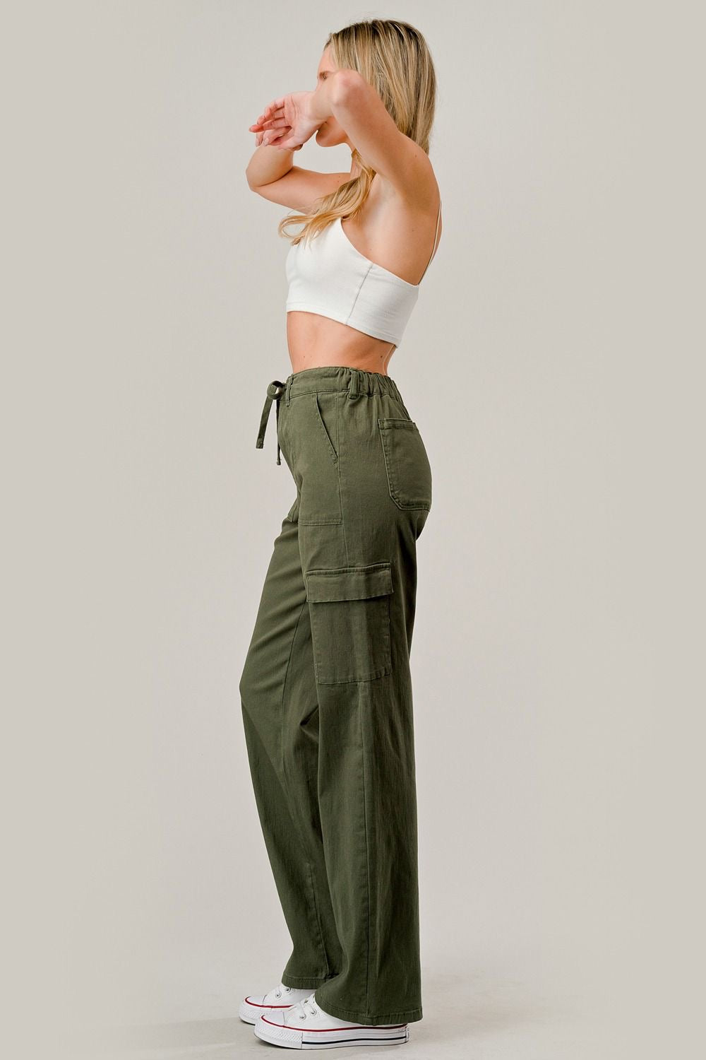 “In the Hills” wide leg cargo pants