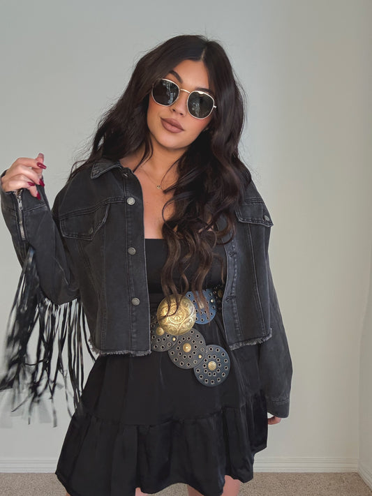 “Jojo” Denim Fringe Jacket
