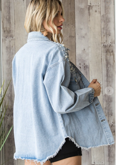 “Pearl to be” Denim Shacket