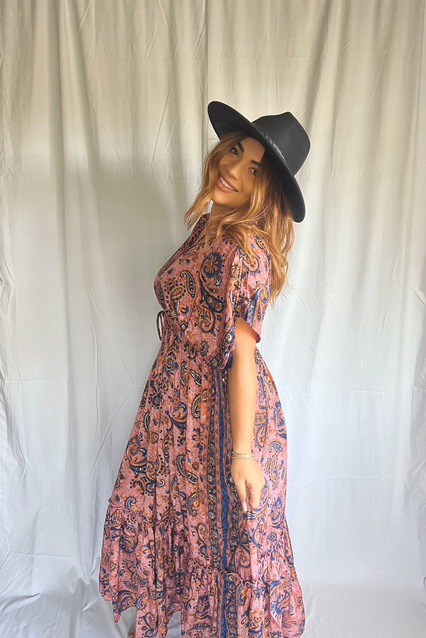 “Crete” Boho Sleeve Maxi Dress