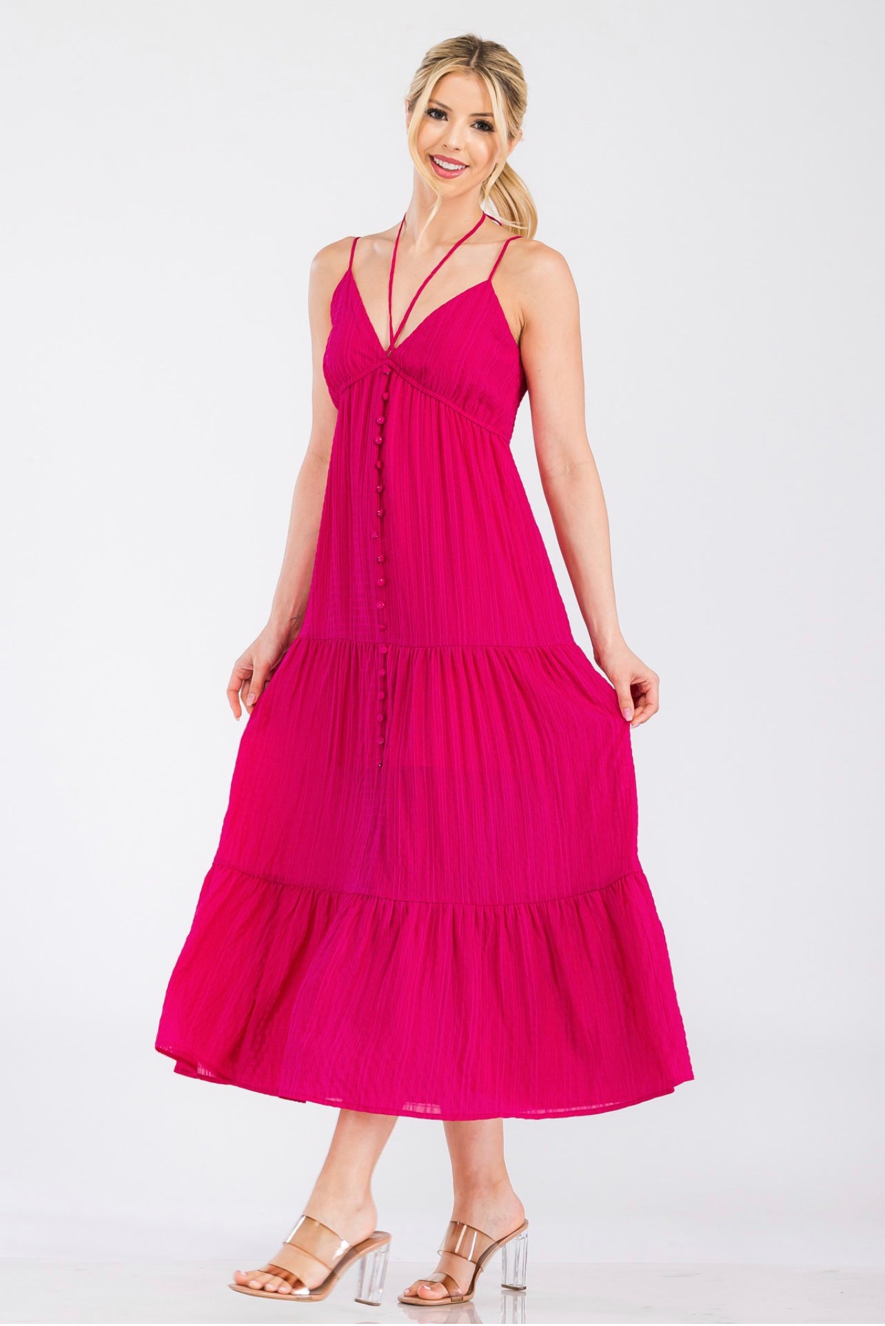 “Pretty Pink” Midi Dress