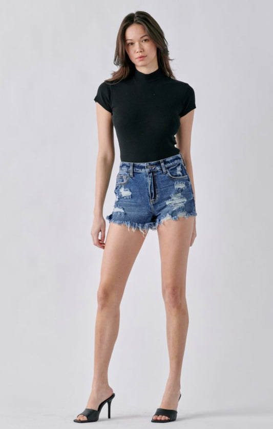 “The it Shorts” High Rise Jean Shorts